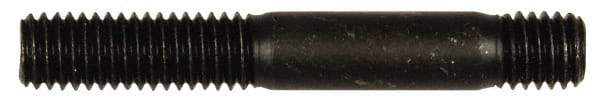 Dorman - M8x1.25 55mm OAL Unequal Double Threaded Stud - Steel, Black Oxide Finish, 23mm Long Thread Length, 10mm Short Thread Length, Metric - Eagle Tool & Supply