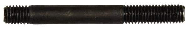 Dorman - M8x1.25 70mm OAL Unequal Double Threaded Stud - Steel, Black Oxide Finish, 24mm Long Thread Length, 10mm Short Thread Length, Metric - Eagle Tool & Supply