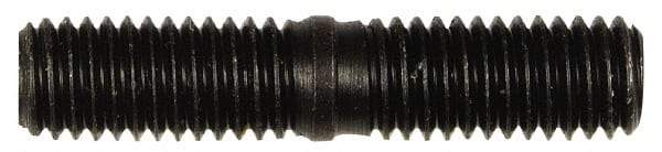 Dorman - M8x1.25 38mm OAL Unequal Double Threaded Stud - Steel, Black Oxide Finish, 18mm Long Thread Length, 17mm Short Thread Length, Metric - Eagle Tool & Supply