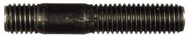 Dorman - M10x1.50 57mm OAL Unequal Double Threaded Stud - Steel, Black Oxide Finish, 28mm Long Thread Length, 12mm Short Thread Length, Metric - Eagle Tool & Supply
