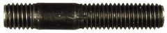 Dorman - M10x1.50 57mm OAL Unequal Double Threaded Stud - Steel, Black Oxide Finish, 28mm Long Thread Length, 12mm Short Thread Length, Metric - Eagle Tool & Supply