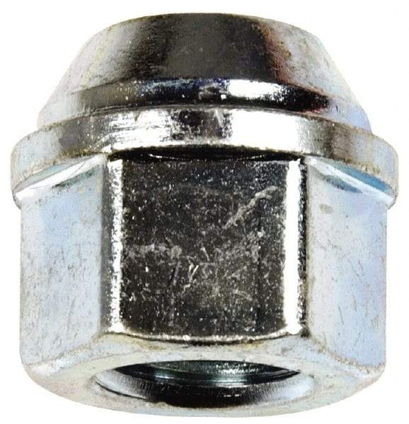 Dorman - M12-1.5 Zinc Finish Open Wheel Nut - 19mm Hex, 20.5mm OAL, 60° Seat Angle - Eagle Tool & Supply