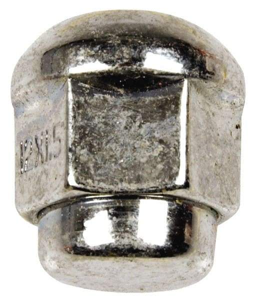 Dorman - M12-1.5 Chrome Finish Capped Wheel Nut - 19mm Hex, 24.5mm OAL, 60° Seat Angle - Eagle Tool & Supply