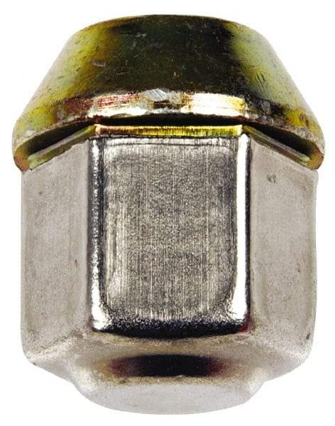 Dorman - 1/2-20 Stainless Finish Capped Wheel Nut - 3/4" Hex, 1-1/16" OAL, 60° Seat Angle - Eagle Tool & Supply