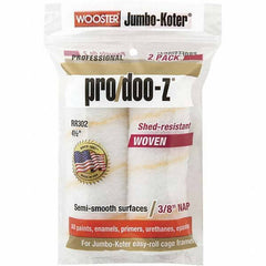 Wooster Brush - 3/8" Nap, 4-1/2" Wide Paint General Purpose Roller Cover - Smooth Texture, Fabric - Eagle Tool & Supply