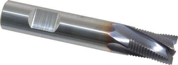 Niagara Cutter - 7/16" Diam, Fine Pitch, 9/16" LOC, 4 Flute Solid Carbide Corner Chamfer Roughing End Mill - AlTiN Finish, 2-1/2" OAL, 7/16" Shank Diam, Single End, Centercutting, 20° Helix - Eagle Tool & Supply