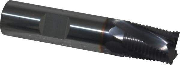 Niagara Cutter - 5/8" Diam, Fine Pitch, 3/4" LOC, 4 Flute Solid Carbide Corner Chamfer Roughing End Mill - AlTiN Finish, 3" OAL, 5/8" Shank Diam, Single End, Centercutting, 20° Helix - Eagle Tool & Supply