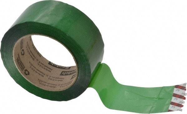 3M - 2" x 110 Yd Green Rubber Adhesive Sealing Tape - Polypropylene Film Backing, 1.9 mil Thick, 44 Lb Tensile Strength, Series 371 - Eagle Tool & Supply