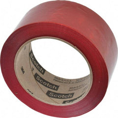 3M - 2" x 110 Yd Red Rubber Adhesive Sealing Tape - Polypropylene Film Backing, 1.9 mil Thick, 44 Lb Tensile Strength, Series 371 - Eagle Tool & Supply