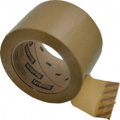 3M - 3" x 110 Yd Natural (Color) Rubber Adhesive Sealing Tape - Polypropylene Film Backing, 1.9 mil Thick, 44 Lb Tensile Strength, Series 371 - Eagle Tool & Supply