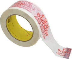 3M - 2" x 110 Yd Red & White Rubber Adhesive Sealing Tape - Polypropylene Film Backing, 1.9 mil Thick, 44 Lb Tensile Strength, Series 3771 - Eagle Tool & Supply