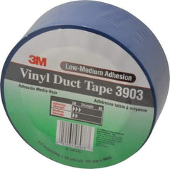 3M - 2" x 50 Yds Blue Duct Tape - 6.5 mil, Rubber Adhesive, Vinyl Backing, 12.6 Lb/ln Tensile Strength, 200°F Max, Series 3903 - Eagle Tool & Supply