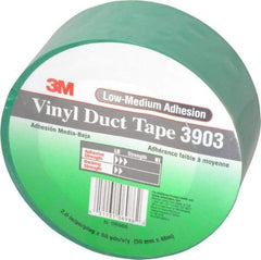 3M - 2" x 50 Yds Green Duct Tape - 6.5 mil, Rubber Adhesive, Vinyl Backing, 12.6 Lb/ln Tensile Strength, 200°F Max, Series 3903 - Eagle Tool & Supply