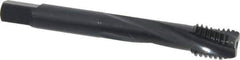 OSG - M12x1.75 Metric Coarse 3 Flute 6H Modified Bottoming Spiral Flute Tap - Powdered Metal, Oxide Finish, 3-3/8" OAL, Right Hand Flute, Right Hand Thread, D6, Series EXOTAP - Eagle Tool & Supply