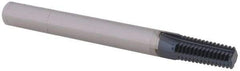 Scientific Cutting Tools - 1/16-27, 1/8-27 Thread, 1/4" Shank Diam, AlTiN+ Coating, Solid Carbide Straight Flute Thread Mill - 4 Flutes, 2-1/2" OAL, 1/16" Min Noml Diameter - Eagle Tool & Supply