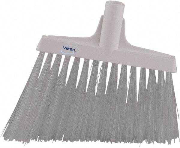 Vikan - 9-1/2" Wide, White Synthetic Bristles, Angled Broom - Eagle Tool & Supply