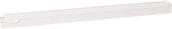 Vikan - 24" Rubber Blade Squeegee Refill - Double Edge, White, Plastic Holder - Eagle Tool & Supply