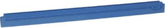 Vikan - 24" Rubber Blade Squeegee Refill - Double Edge, Blue, Plastic Holder - Eagle Tool & Supply