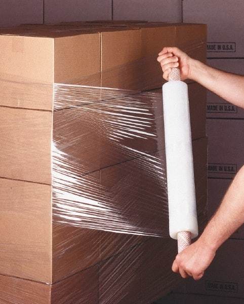 Stretch Associates - 20" x 1,000' 80 Gauge Clear Handwrap Stretch Film - 80 Gauge, Clear - Eagle Tool & Supply