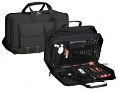 Platt - 17" Wide x 6" High, Tool & Laptop/Tablet Attache - Black, Nylon - Eagle Tool & Supply