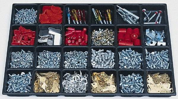 Kennedy - Tool Box Durable ABS Plastic Organizer - 18-1/2" Deep x 4" High, Black, For 34" Cabinets - Eagle Tool & Supply