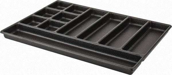 Kennedy - Tool Box Durable ABS Plastic Organizer - 23" Wide x 16-1/2" Deep x 2" High, Black, For 27" Wide Roller Cabinets - Eagle Tool & Supply