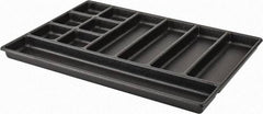 Kennedy - Tool Box Durable ABS Plastic Organizer - 23" Wide x 16-1/2" Deep x 2" High, Black, For 27" Wide Roller Cabinets - Eagle Tool & Supply