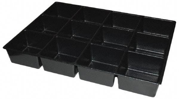 Kennedy - Tool Box Durable ABS Plastic Organizer - 23" Wide x 16-1/2" Deep x 4" High, Black, For 27" Wide Roller Cabinets - Eagle Tool & Supply