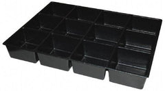 Kennedy - Tool Box Durable ABS Plastic Organizer - 23" Wide x 16-1/2" Deep x 4" High, Black, For 27" Wide Roller Cabinets - Eagle Tool & Supply