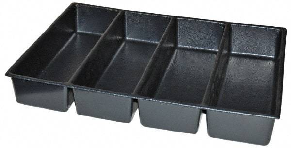 Kennedy - Tool Box Durable ABS Plastic Organizer - 25" Wide x 18-1/2" Deep x 4" High, Black, For 29" Wide Roller Cabinets - Eagle Tool & Supply