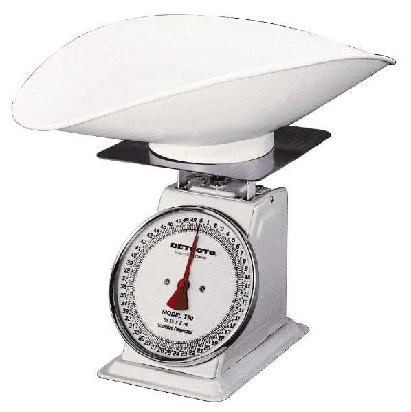 Detecto - 100 Lb. Capacity, Analog Dial Portion Control Scale - 4 Lb. Graduation, 11-1/2 x 11-1/2" Platform - Eagle Tool & Supply