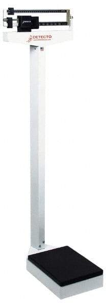 Detecto - Mechanical Beam Display, 350 Lb. Capacity, Eye-Level Mechanical Beam Scale with Height Rod - 4 Ounce/100g Graduation, 59" High, 14-1/2" Platform Length x 10-1/2" Width - Eagle Tool & Supply