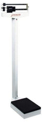 Detecto - Mechanical Beam Display, 350 Lb. Capacity, Eye-Level Mechanical Beam Scale without Height Rod - 4 Ounce/100g Graduation, 59" High, 14-1/2" Platform Length x 10-1/2" Width - Eagle Tool & Supply