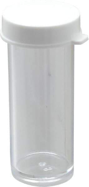 Dynalon Labware - 3 Drams Vial - Polystyrene, Clear, 1-7/8" High x 3/4" Diam, 3/4" Cap - Eagle Tool & Supply