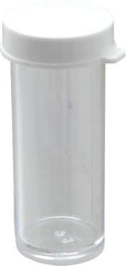Dynalon Labware - 3 Drams Vial - Polystyrene, Clear, 1-7/8" High x 3/4" Diam, 3/4" Cap - Eagle Tool & Supply