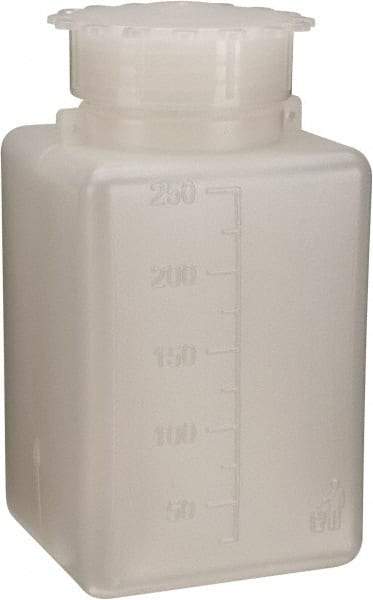 Dynalon Labware - 250 mL Wide-Mouth Bottle - Polyethylene, Translucent, 4.52" High x 2.17" Diam, 3/4" Cap - Eagle Tool & Supply