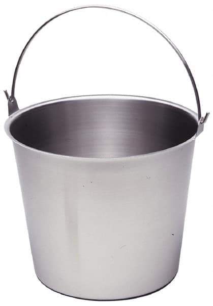 VOLLRATH - 4 Gal Tapered Cylinder Stainless Steel Pail - 10-1/8" High x 12" Diam - Eagle Tool & Supply