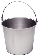 VOLLRATH - 4 Gal Tapered Cylinder Stainless Steel Pail - 10-1/8" High x 12" Diam - Eagle Tool & Supply