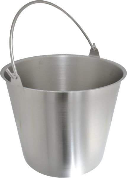 VOLLRATH - 3-1/4 Gal Tapered Cylinder Stainless Steel Pail - 9-1/4" High x 30-1/2" Diam - Eagle Tool & Supply