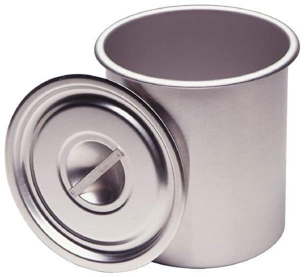 VOLLRATH - Round, Chrome Stainless Steel Food Storage Container - 10.9" High x 9" Wide - Eagle Tool & Supply