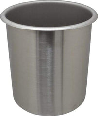 VOLLRATH - Round, Chrome Stainless Steel Food Storage Container - 7.6" High x 6-1/2" Wide - Eagle Tool & Supply