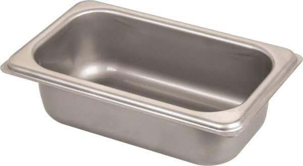 VOLLRATH - Rectangular, Chrome Stainless Steel Food Pan - 2" High x 4.3" Wide x 6.9" Long - Eagle Tool & Supply