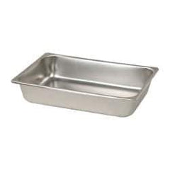 VOLLRATH - Rectangular, Chrome Stainless Steel Food Pan - 2-1/2" High x 6.4" Wide x 10.4" Long - Eagle Tool & Supply