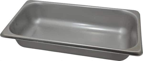 VOLLRATH - Rectangular, Chrome Stainless Steel Food Pan - 2-1/2" High x 6.9" Wide x 12.8" Long - Eagle Tool & Supply