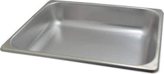 VOLLRATH - Rectangular, Chrome Stainless Steel Food Pan - 2-1/2" High x 10.4" Wide x 12.8" Long - Eagle Tool & Supply