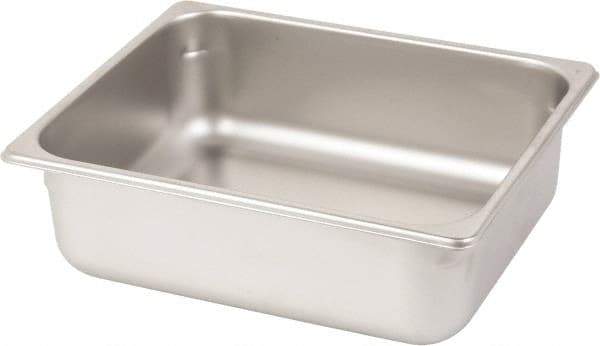 VOLLRATH - Rectangular, Chrome Stainless Steel Food Pan - 4" High x 10.4" Wide x 12.8" Long - Eagle Tool & Supply