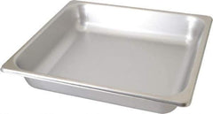 VOLLRATH - Rectangular, Chrome Stainless Steel Food Pan - 2-1/2" High x 12.8" Wide x 13.9" Long - Eagle Tool & Supply