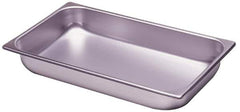 VOLLRATH - Rectangular, Chrome Stainless Steel Food Pan - 1.3" High x 12.8" Wide x 20.8" Long - Eagle Tool & Supply