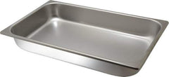 VOLLRATH - Rectangular, Chrome Stainless Steel Food Pan - 2-1/2" High x 9.8" Wide x 16.4" Long - Eagle Tool & Supply