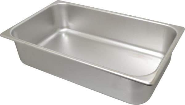 VOLLRATH - Rectangular, Chrome Stainless Steel Food Pan - 4" High x 9.8" Wide x 16.4" Long - Eagle Tool & Supply